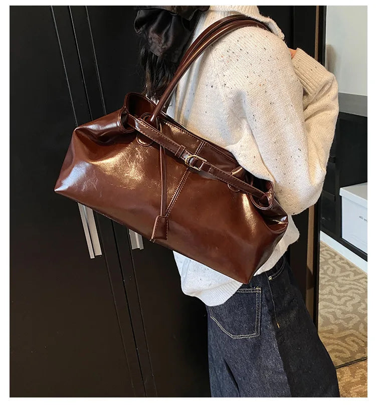 Vintage Handbag for Women Large Capacity 2026 New Underarm Commuting Bag Fashion Female Casual Single Shoulder Tote Bag Handbags