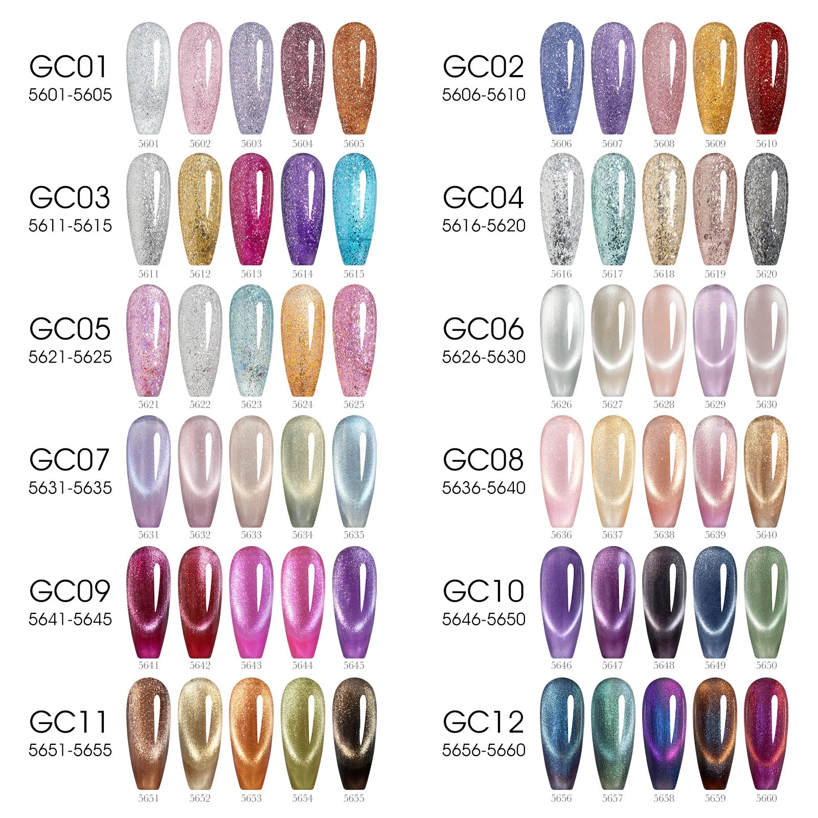 5pcs*10ml/kit VENALISA HEMA FREE TPO FREE Glitter Red Cat Eye Gel Nail Polish Ultra Diamond Gel UV LED Soak Off Nail Manicure