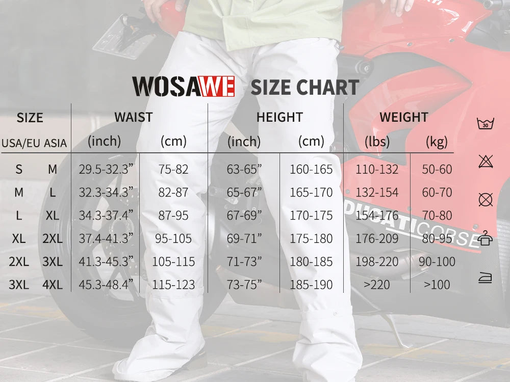 WOSAWE Reflective Waterproof Rain Pants – Unisex