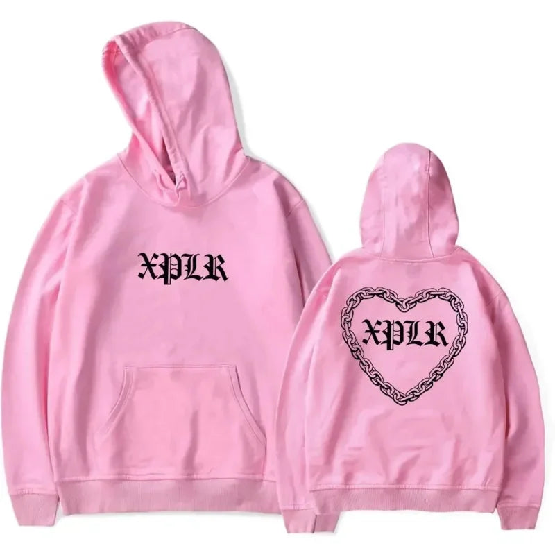 Sam and Colby XPLR Men's and Women's Hooded Sweatshirt Long sleeved Casual Hoodie Warm Street Clothing Top Winter