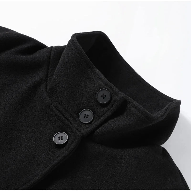 Urban Stand-Collar Woolen Coat