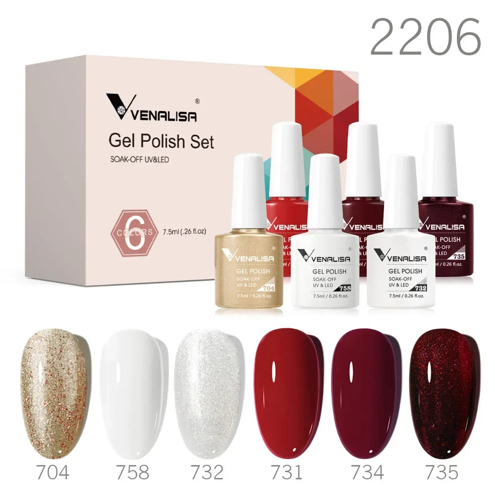 VENALISA 6pcs/kit Autumn Color Collection Fall Nails Brown Earth Gel Nail Polish TPO FREE Soak Off UV LED Semi Permanent Gel Set