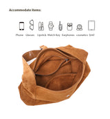 New Winter Women's Natural Suede Leather Bags Female Soft Cowhide Durable Crossbody Shoulder Bag Ladies Fashion Commute Handbags