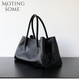 Motingsome Luxury Niche First-layer Cowhide Tote Bag Woman Large Capacity Shoulder Underarm Bag Casual Tote Big Handbag 2025 New