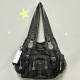 Vintage Bag Women Fashion Handbags PU Leather Shoulder Bags Female Satchel Big-capacity Shoulder Purse Bag Bolsa Feminina