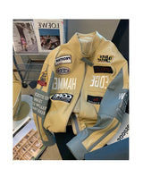 Retro Embroidered Unisex Moto Jacket