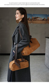 Autumn Winter Women's Cow Genuine Leather Tote Bag Suede Commuting Cowhide Handbags Large Capacity Designer Luxury Velvet Bags
