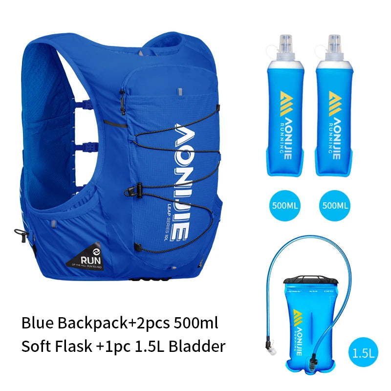 AONIJIE C9116 Unisex 10L Sports Running Backpack Lightweight Off-Road Hydration Pack for Hiking Off-road Cycling Race Marath