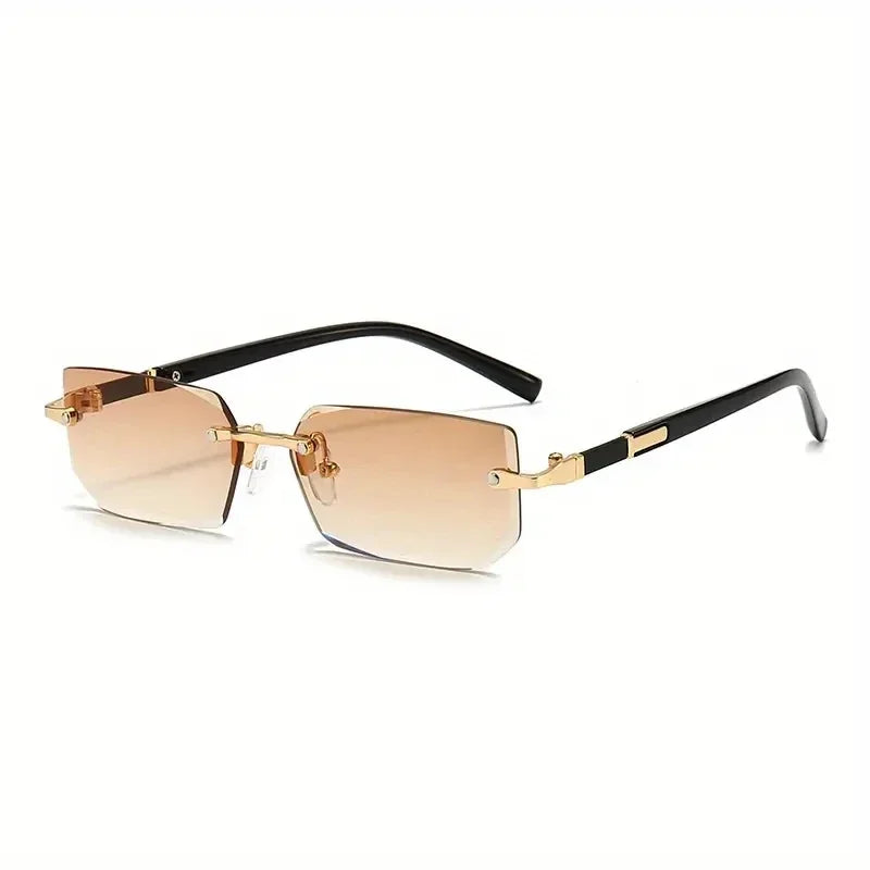 Rimless Rectangle Sunglasses for Women & Men
