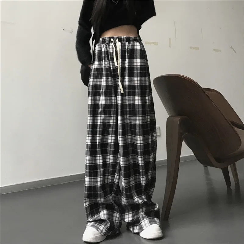 Oversize Plaid Hip-Hop Sweatpants