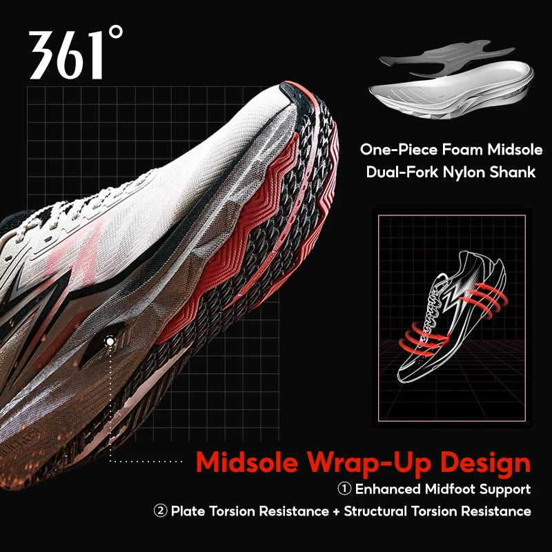 361 Degrees Steed Men's Running Shoes  Breathable Stable Rebound Grippy Durable Marathon Male Sneakers 672612203