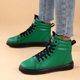 2026 Spring Fashion Red Men's Sneakers High Top Skateboarding Shoes for Men Women Comfortable Unisex Leather Sneakers Size 35-46