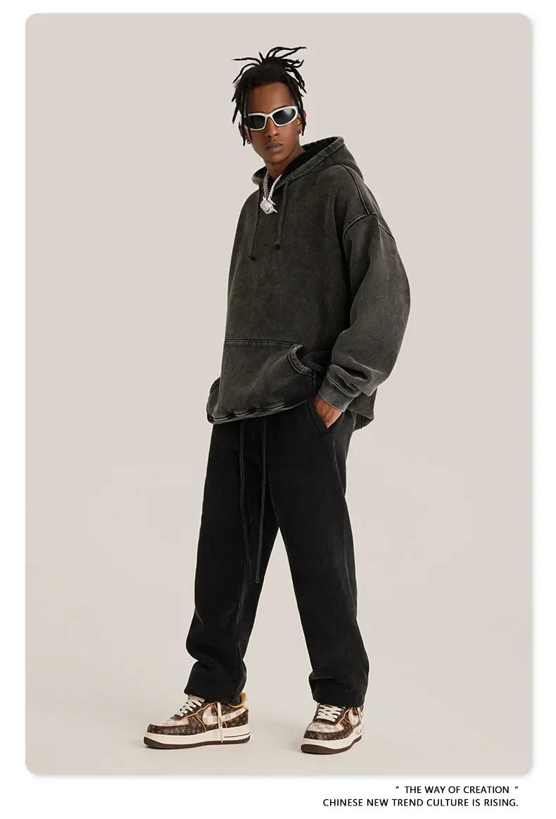 Vintage Wash Oversized Cotton Hoodie