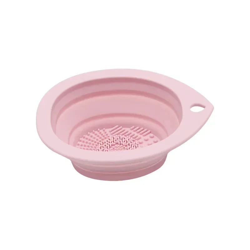 USA-Made Foldable Silicone Makeup Brush Cleaner & Powder Puff Washing Bowl