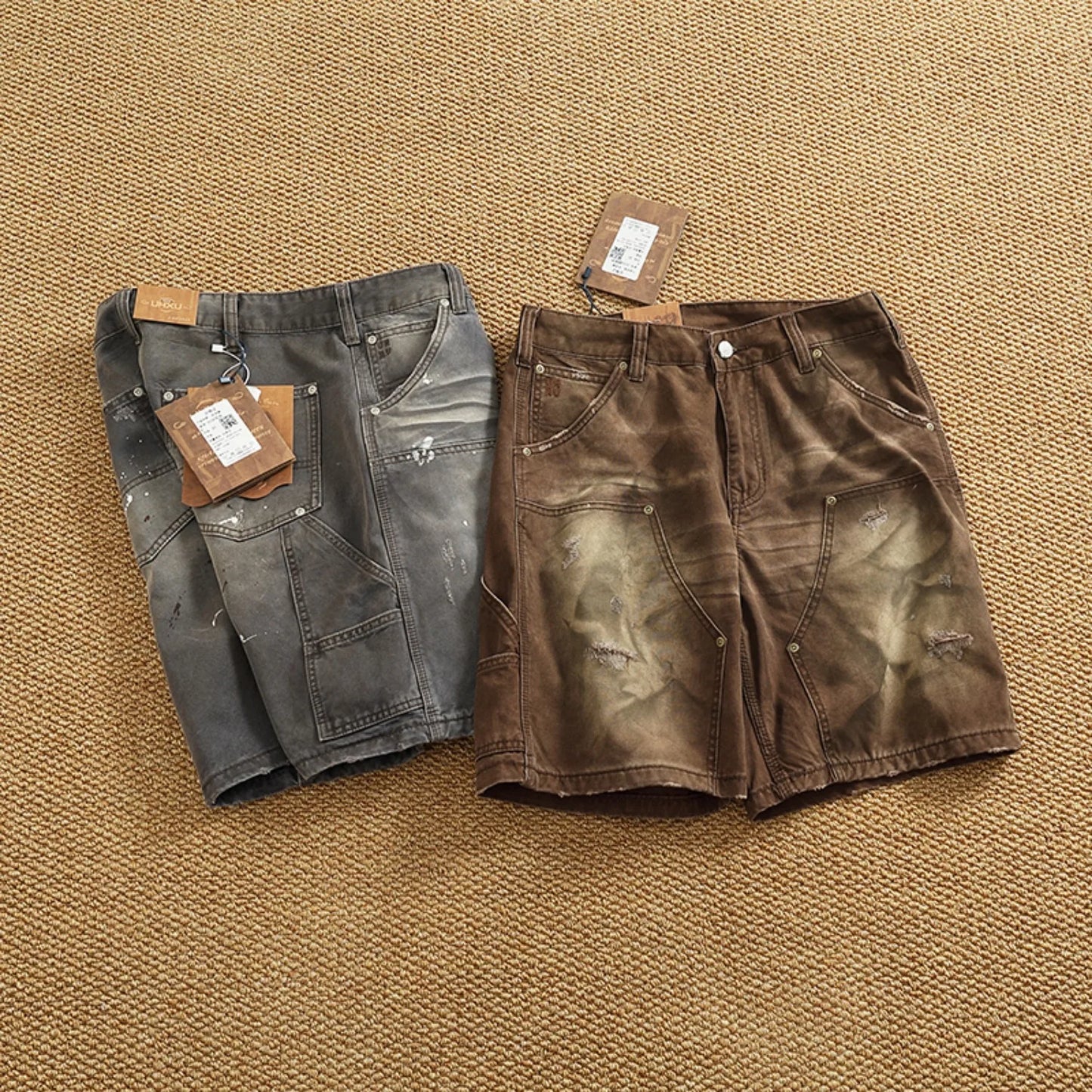 Men's Vintage Washed Cargo Shorts | Textured Cotton