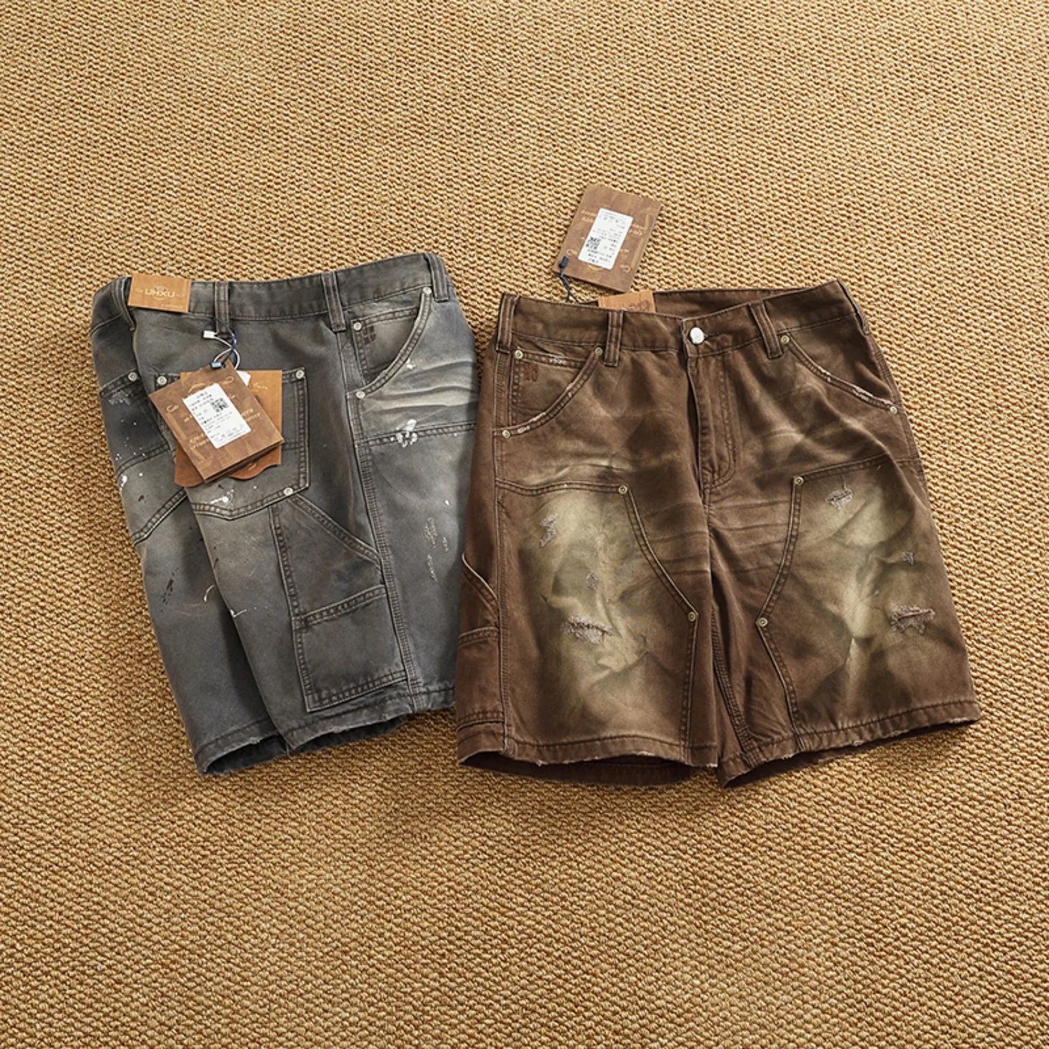 Men's Vintage Washed Cargo Shorts | Textured Cotton