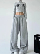 Women's High-Waist Wide-Leg Drawstring Pants