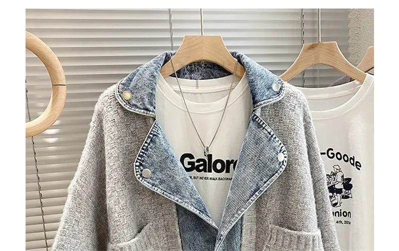 Layered Denim Jacket | Autumn/Winter Mixed-Media Streetwear