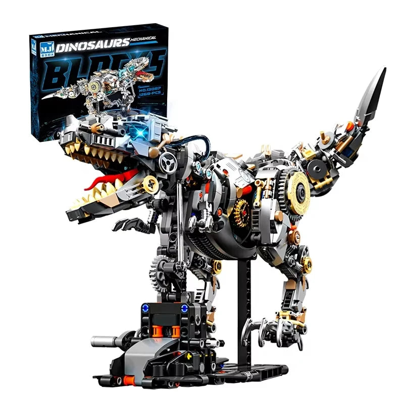 1268PCS Dinosaur Building Blocks Mechanical T-Rex Model Bricks Creative Desktop Decoration Educational DIY Toys Holiday Gifts
