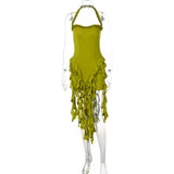 Ruffle Halter Mini Dress