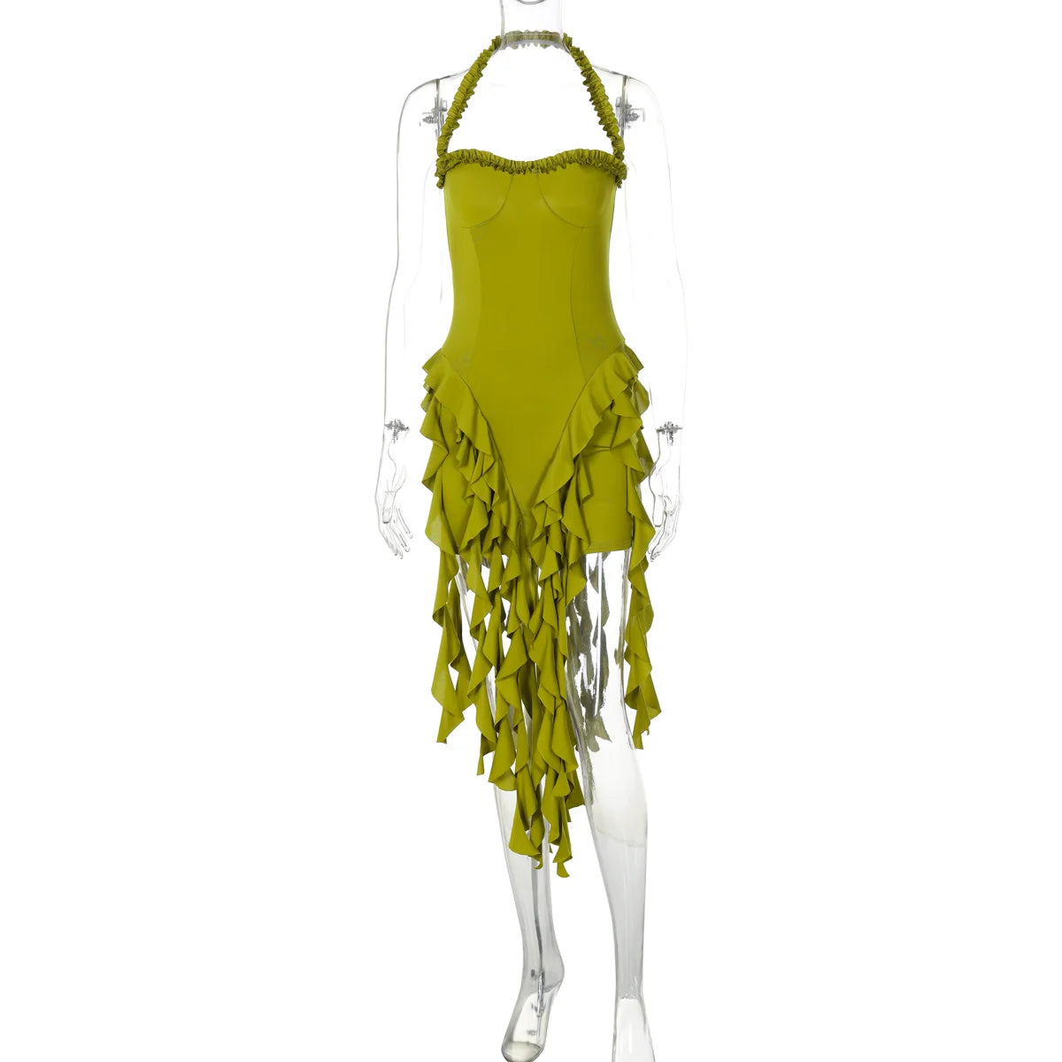 Ruffle Halter Mini Dress