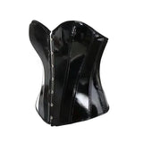 Women's Plus Size Black PVC Vinyl Overbust Corset – Shiny Steampunk Bustier
