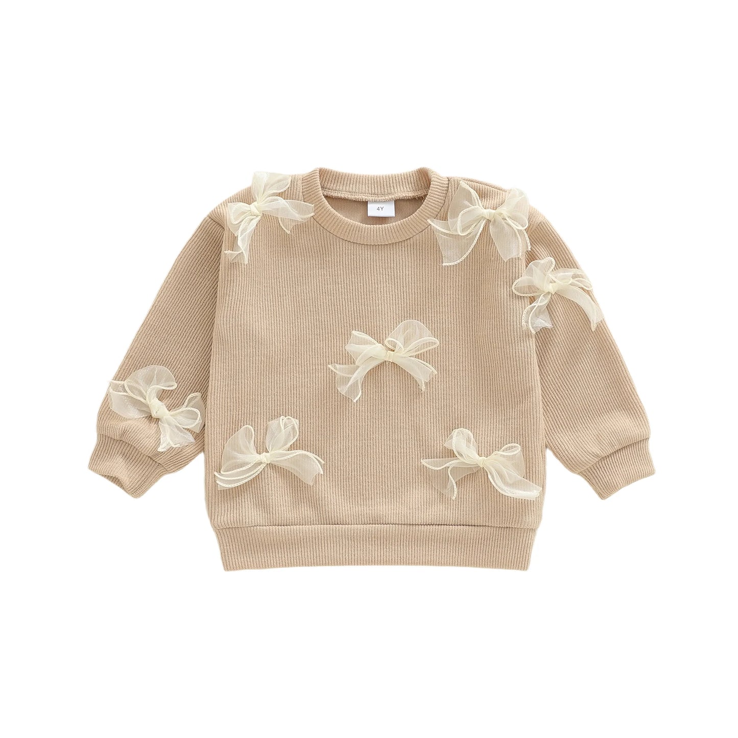 Girl’s 3D Tulle Bow Sweatshirt