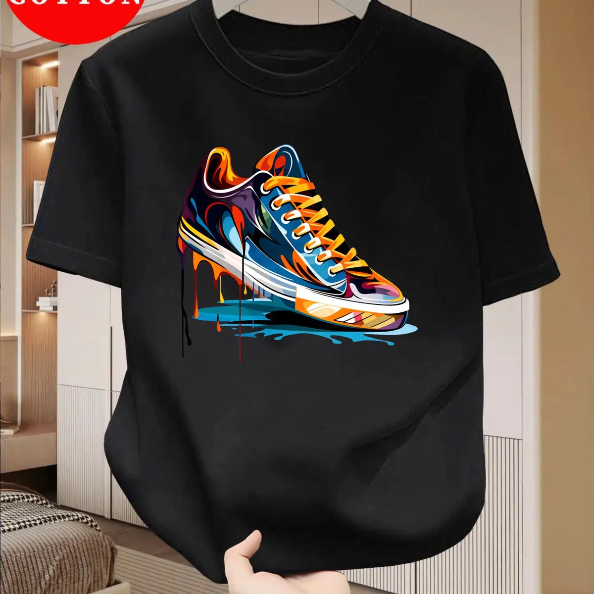 Men's Cotton Graffiti Print Relaxed Fit T-Shirt