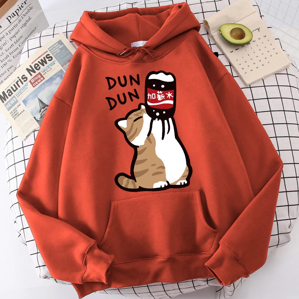 Cartoon Cat "Salary Increase" Hoodie
