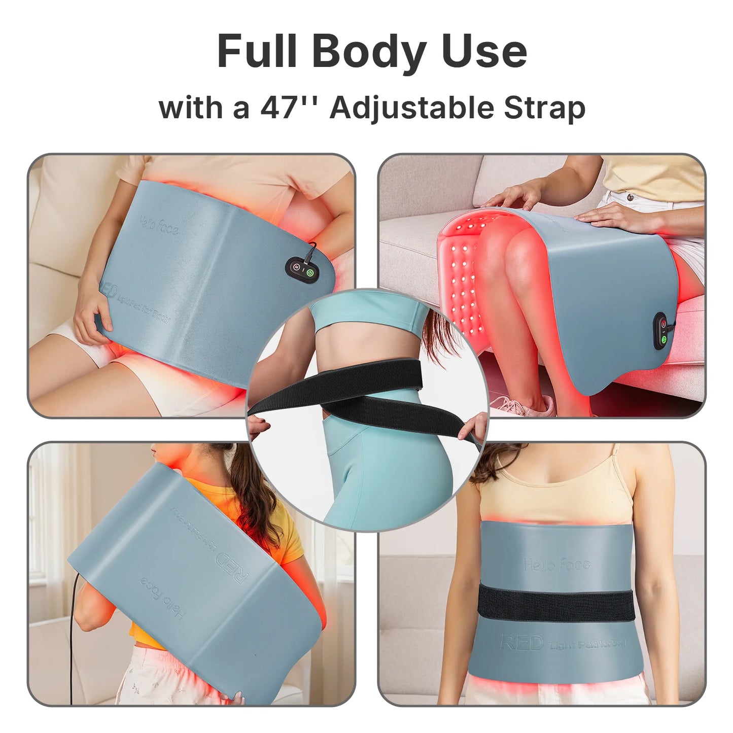 Upgraded Hello Face L7 Large Red Light Therapy Mat 792pcs LEDs 660 & 850nm Infrared Light Therapy Pad For Full Body Pain Relief