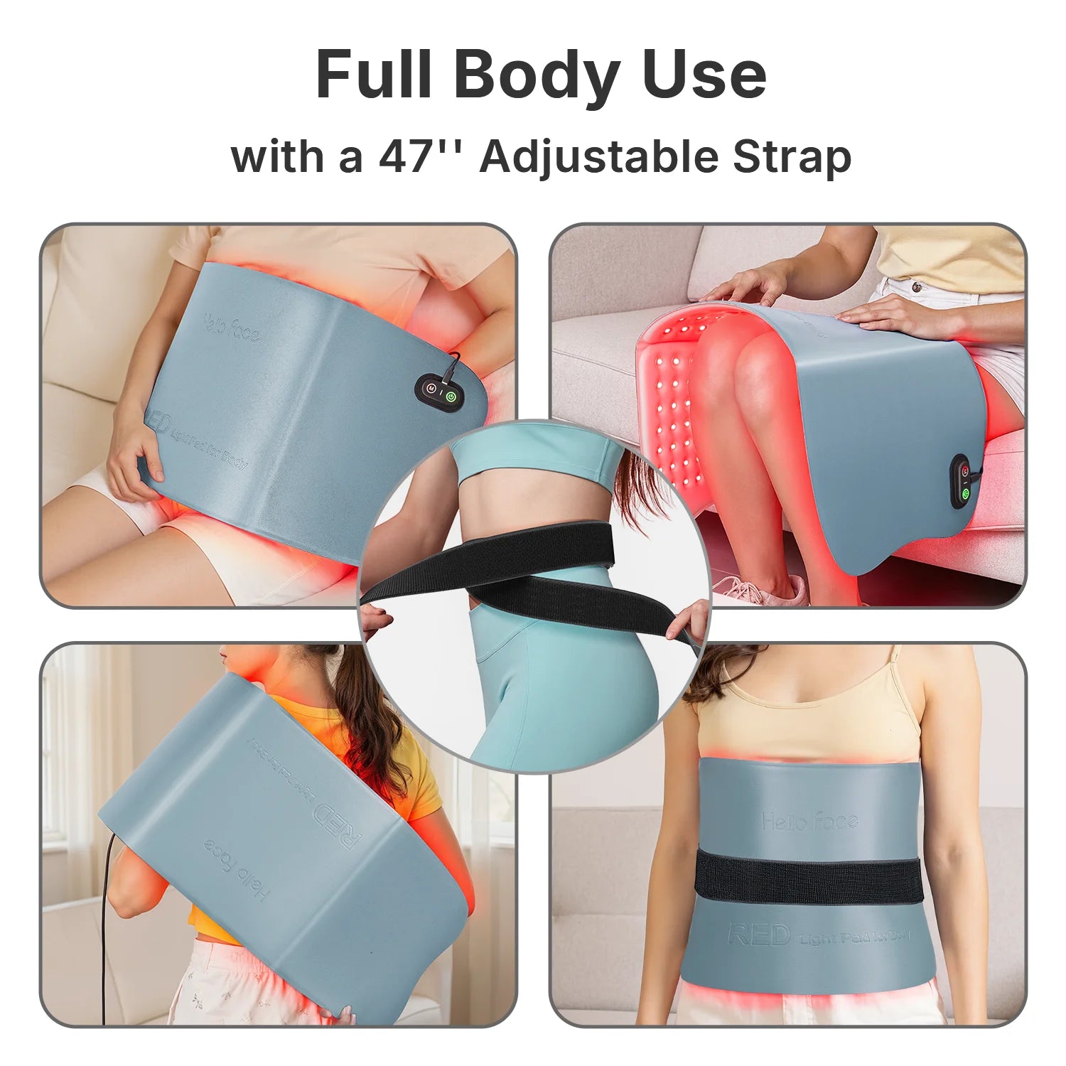 Upgraded Hello Face L7 Large Red Light Therapy Mat 792pcs LEDs 660 & 850nm Infrared Light Therapy Pad For Full Body Pain Relief
