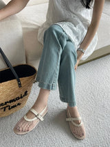Eilyken Mesh Flat Sandals – Elegant Buckle Strap Women's Shoes