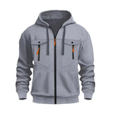 2026 Men's Casual Zipper Hoodie Fashionable Street Style Comfortable Loose Version Autumn/Winter Warm Hoodie Men's Clothing
