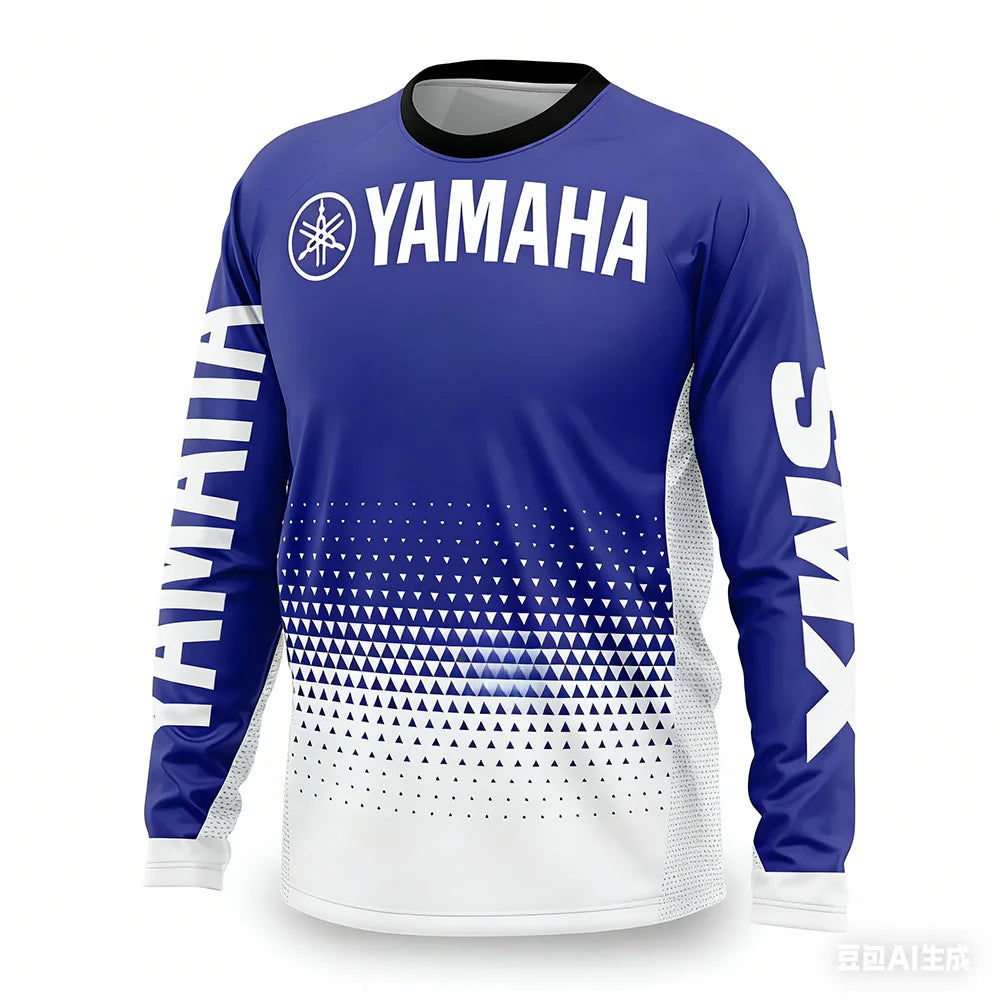 New YAMAHA Men Women Motorcycle Riding Suit Loose Breathable Quick Drying Off-Road Racing Suit Long Sleeved Sports T-Shirt