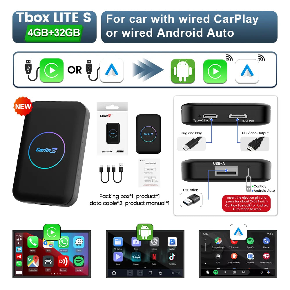 Carlinkit 5-in-1 Wireless CarPlay & Android Auto AI Box