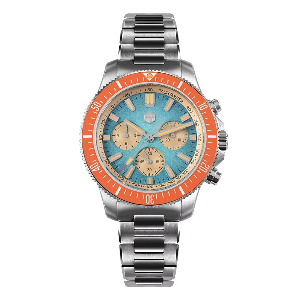 San Martin 40mm Diver Chronograph – Peacock SL-4801