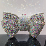 Elegant Rhinestone Bowtie Evening Bag Fashionable Luxurious Banquet Crystal Clutch Personalized Handbag Unique Diamond Party Bag