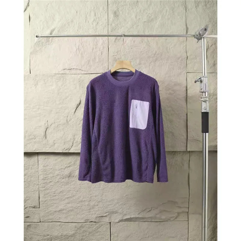 Outdoor Hiking and Cycling Casual Trend Loose and Smooth Fine Wool Soft and Comfortable Warm Base Layer T-shirt for Sports