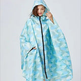 Women's Elegant Waterproof Poncho Raincoat – All Sizes