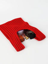 Handmade Knit Handbag Women Mini Shoulder Bag Female Casual Color Wide Stripe Plaid Tote Bag Student Cell Phone Package