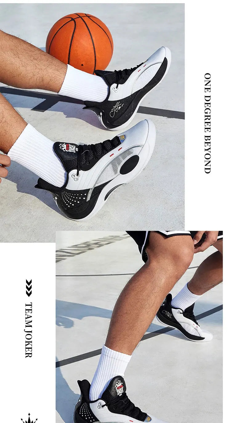 361 Degrees Team Joker Men Basketball Shoes Combat Rebound Anti-slip Wear-resistant CQT-QU!K Stable High-top Sneakers 572511105