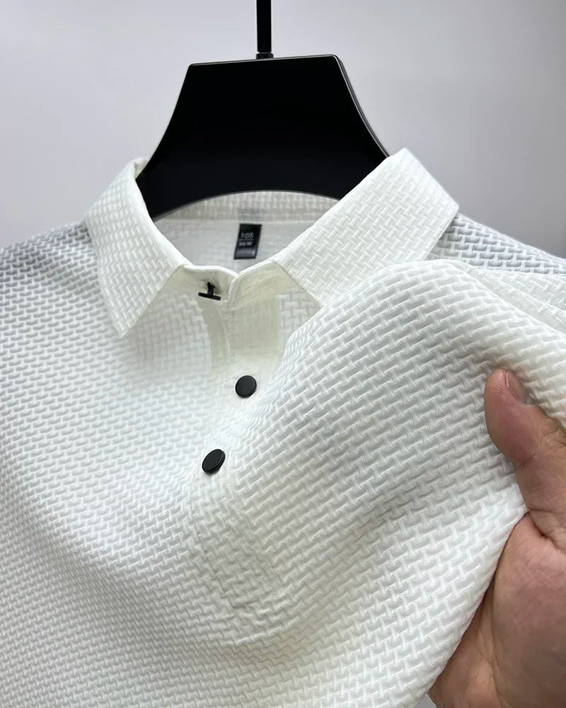 Men's Ice Silk Polo Shirt – Breathable Smart Casual Tee