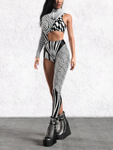 Medieval Art Irregular Lines Bodysuit