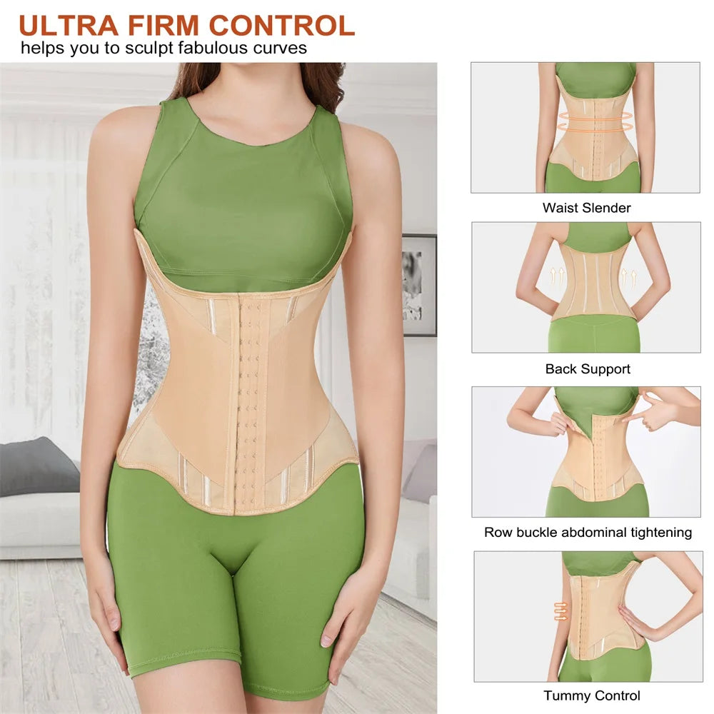 U-Shaped Steel-Boned Waist Trainer & Breast Lift Corset