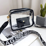 Transparent Crossbody Bag for Women Candy Color Letter Fashion Shoulder Bag PVC Transparent Jelly Bag Small Square Bag