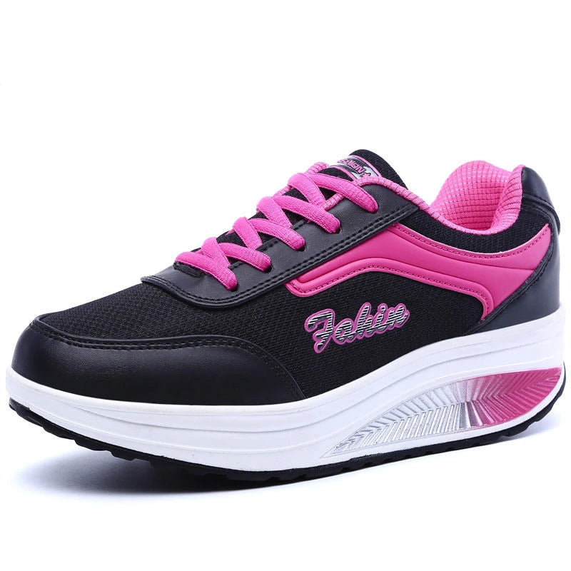 Breathable Air Mesh Walking Shoes – Lightweight Platform Sneakers