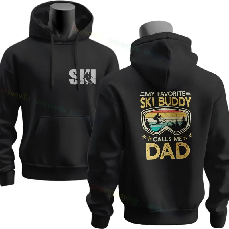 Men's Ski & Snowboard Graphic Hoodie for Fall and Winter