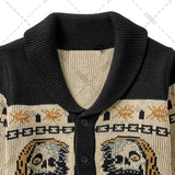 Y2K Gothic Ghost Portrait Knit Sweater – Oversized Harajuku Fall/Winter Cardigan