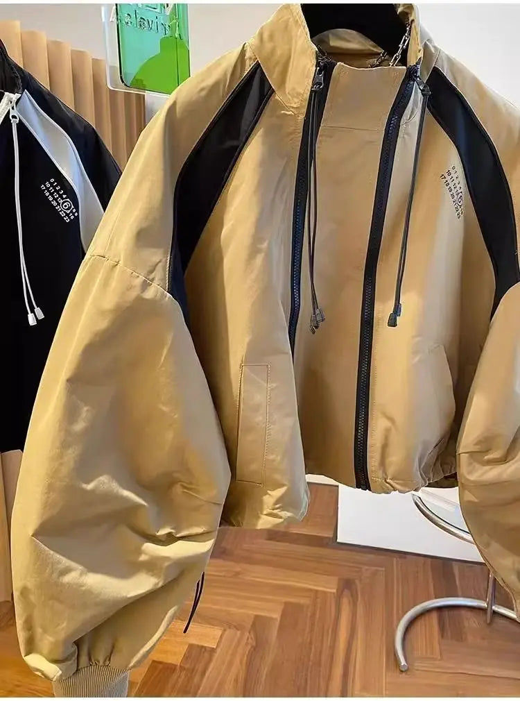 Elegant Stand Collar Zip Jacket for Women