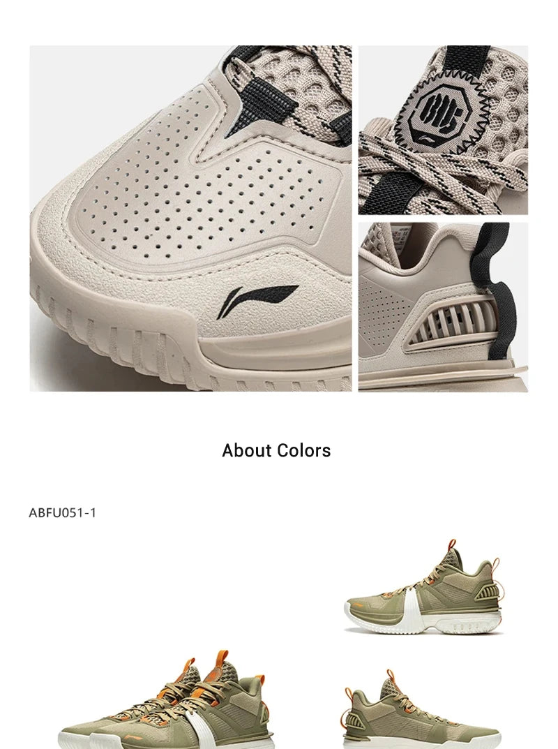 Li-Ning Men's BAD5 STORM 2024 WNTR Outdoor Basketball Shoes LIGHT FOAM PLUS Cushion TUFF OS Wearable LiNing Sneakers ABFU051
